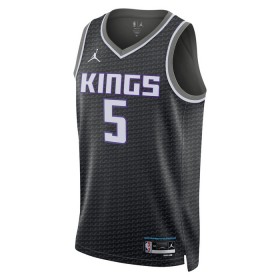 Canotte Uomo Sacramento Kings Deaaron Fox 5 Jordan 2022-23 Statement Edition Nero Swingman